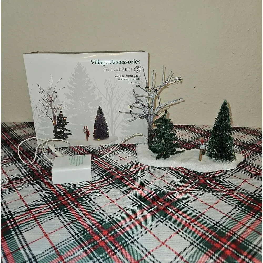 Department 56 Village Front Yard Holiday Tree Village Accent Decor